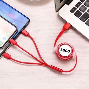 Wholesale Logo Promo Gift Universal Retractable 3 in 1 <b>Multi</b> 3In1 Usb Charging <b>Charger</b> Cable With Transparent Box Custom Gifts - Product Image 4