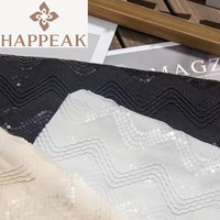 Tissu en tulle brodé de paillettes scintillantes HAPPEAK, dentelle métallique pour accessoires vestimentaires et vêtements féminins