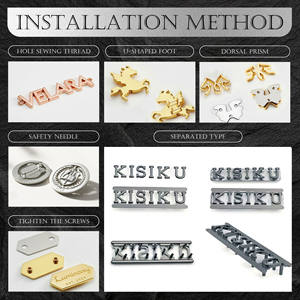 無料デザイン、パーソナライズされた合金製縫い付けカスタムプリント3Dエンボス加工エコフレンドリーメタルブランドロゴラベル（衣類、靴、バッグ用） - Product Image 5