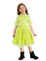 Ensemble 2 pièces haut à manches longues et jupe à revers en dentelle pour enfants, tenue décontractée pour filles, vente en gros, commande en gros