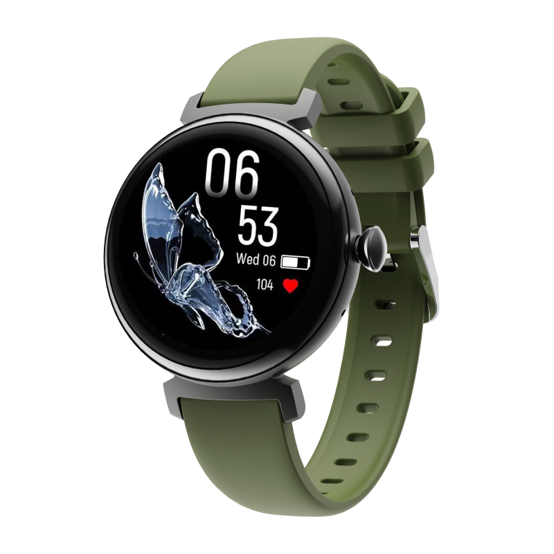 Black + green silicone strap