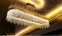 Lustre LED de luxe moderne, ovale doré, lampe suspendue en cristal pour salon, salle à manger, suspension contemporaine minimaliste