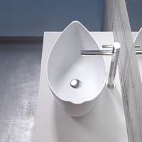 Lavabo de salle de bain en pierre naturelle, résine, Design carré mince, nouveau