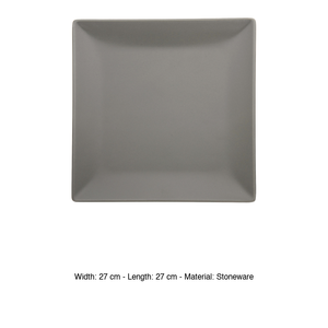 Boston / Tokyo Flat Plate 27 × 27 cm Matt Grey Stoneware M1934 - Product Image 3