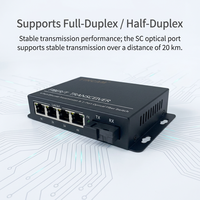 Commutateur Ethernet TiNCAM 4 ports 10/100M SM à fibre optique simple SC 1310nm, convertisseur émetteur-récepteur fibre optique simplex 20km, commutateurs réseau