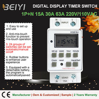 Interruptor de Control de Tiempo Real con Pantalla, 110v 220v 15amp 30a, Temporizador Digital Programable Semanal Multifuncional de 50-60Hz