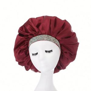 Gorros de Dormir Grandes y Suaves con Banda Elástica Ancha de Satén, Gorro para Dormir, Cubrecabezas para Mujeres con Cabello Rizado Natural y Trenzas - Product Image 3