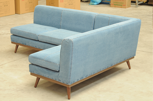 Nuevo estilo moderno de madera moderno cómodo sofá conjunto con taburete <span class=keywords><strong>precio</strong></span> barato al por mayor en forma de L esquina relajarse sofá de mezclilla - Product Image 5