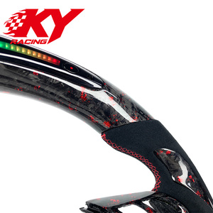 Volante Deportivo Personalizado para Chevrolet Corvette C5 C6 C7 C8 ZR1 Z06 Stingray, Estilo Deportivo, Rojo, Fibra de Carbono Forjada, Pantalla LED - Product Image 2