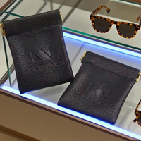Bijoux de luxe sac en cuir PU boucles d'oreilles pochette emballage pochettes bijoux sacs-cadeaux sac à lunettes portable