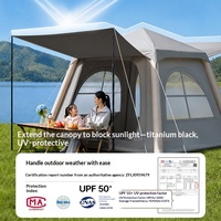 Tente de camping gonflable automatique 220 x 220 x 180 cm, imperméable, en Oxford, pliable, pour trois saisons, auvent extérieur