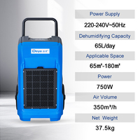 DY-65L déshumidificateur d'air commercial de machine de déshumidificateur industriel de 220V 65L pour le sous-sol