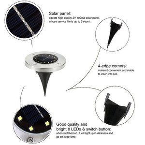 8Led jardín IP65 impermeable paisaje subterráneo decoración iluminación para cubiertas terrazas patio detección tierra paisaje luces - Product Image 2