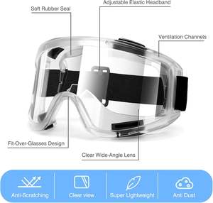 نظارات أمان صناعية للحماية من الليزر بإطار كامل وعدسات PVC للاستخدام المخبري وحماية من الغبار والبصل - Product Image 2