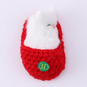 Commercio all'ingrosso 8 pz gatti che dormono in pantofola bambole Mini soffice gattini con miagolii decorazione della casa piccoli suoni per dormire gattino giocattolo - Product Image 2