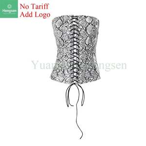 Corsé moldeador texturizado con patrón de serpiente deshuesado de acero Overbust con lazos delanteros y cremallera lateral para una fácil colocación - Product Image 2