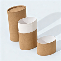 Emballage de bâtonnet de déodorant solide biodégradable avec logo personnalisé, recharge, bâtonnet cosmétique pour écran solaire, emballage de tube en papier ovale à pousser vers le haut