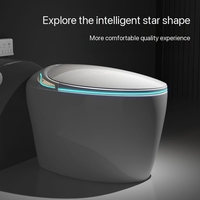 WC intelligent avec télécommande (incluse), siphon en P, siphon en S, siège chauffant, double chasse, cuvette en céramique, équipement sanitaire automatique