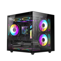 Mini MATX Panoramic View Case Game Aquarium Case Desktop Computer Water Cooled Side Transparent Case