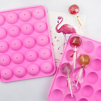 20-fach runde Silikonform für Lollipops, Lutscherform, Süßigkeitenform, DIY-Kuchenwerkzeug für Kinder, wiederverwendbar