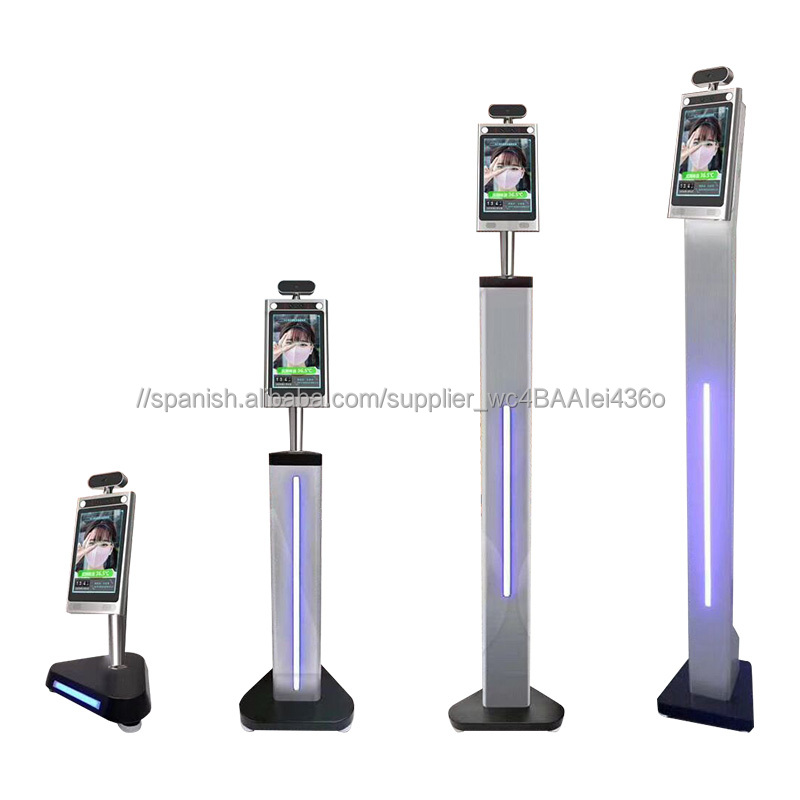 Máquina integrada de medición de temperatura corporal de reconocimiento facial LCD AI de 8 pulgadas en el edificio de oficinas