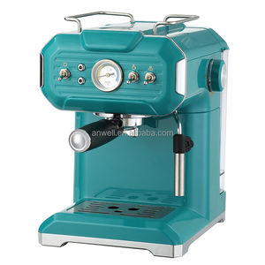 Cafetera Espresso Retro ANWELL de 20 Bares con Espumador de Leche y Manómetro, Tanque de 1.5L, 1350W, Semiautomática, OEM para Uso Doméstico - Product Image 5