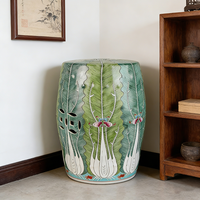 Tabouret de jardin en porcelaine chinoise vintage, motif Bok Choy, peint à la main, motif chou, en céramique, porcelaine Bok Choy