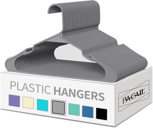 Cintres en plastique noirs durables et peu encombrants, personnalisables en couleur, à encoches standard, pour magasins de vêtements (vente en gros) - Product Image 3