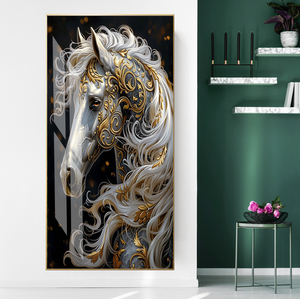 Art mural en porcelaine cristal moderne Décoration intérieure Effet 3D Animal Cheval dans le salon Peinture décorative pour la décoration intérieure - Product Image 6