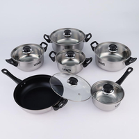 Batterie de cuisine écologique en acier inoxydable Panelas – Ensemble de 12 casseroles et marmites pour cuisinière à induction