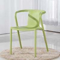 Fauteuil contemporain moderne en PP, chaise de salle à manger empilable en plastique courbé, durable, pour la maison, le bureau et la cuisine