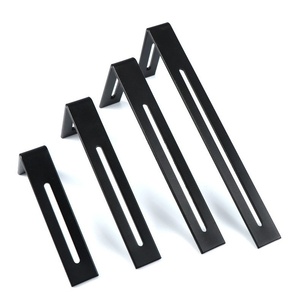 Support d'<span class=keywords><strong>angle</strong></span> réglable en fer noir de 3 mm d'épaisseur, en forme de L, à trou long, pour étagère, quincaillerie d'armoire de <span class=keywords><strong>cuisine</strong></span> à <span class=keywords><strong>angle</strong></span> de 90 degrés - Product Image 1