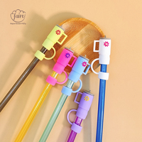 Offre Spéciale : Capuchon de paille en silicone motif fleur de dessin animé, protège-poussière pour gobelet Stanley, qualité alimentaire, personnalisable