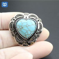 Kancing Turquoise Bulat Retro Klasik 30mm, Aksesoris Rivet Sekrup Logam, Manik-Manik, Kancing Tekan, DIY Sabuk