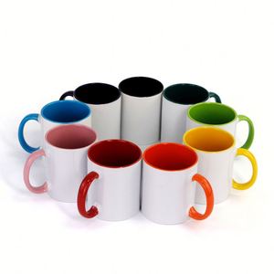 Tasses et mugs vierges de 11 oz avec intérieur et poignée colorés pour la sublimation - Product Image 1