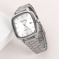 Montre mécanique neutre rétro dorée carrée haut de gamme pour hommes et femmes, montre de ville en or, montre à quartz en forme de brique d'or