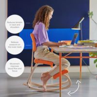 Chaise ergonomique à genouillères avec dossier et siège rembourré, tabouret à bascule pour genoux, pour une posture active et corrigeante, idéale pour la maison, le bureau et le bar.