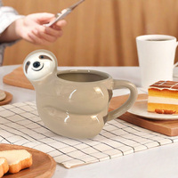 Tasse à café en forme de paresseux en céramique faite à la main tasse de lait Latte tasses à thé cadeaux de paresseux mignons
