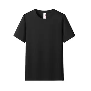 Camiseta de algodón 100 de cuello redondo de manga corta con gráfico liso en blanco para hombres y mujeres