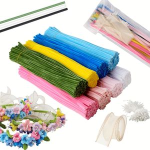 Kit de Manualidades para Corona Floral de Ensueño, Crea un Tocado de Flores Pastel con Limpiapipas, Ideal para Despedidas de Soltera y Fiestas en el Jardín - Product Image 4