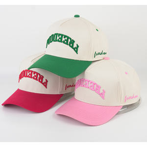 หมวกเบสบอลสำหรับผู้หญิงหมวกเบสบอลสีชมพูแดงปักโลโก้กลับหัวได้ตามต้องการแบบ3D - Product Image 1