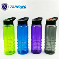 Bouteille d'eau en plastique personnalisable avec logo, réutilisable, de qualité alimentaire, pour promotion, fournie directement par l'usine