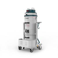 Aspirateur industriel monophasé à 3 moteurs avec conteneur supérieur et inférieur, idéal pour les ateliers d'usine.
