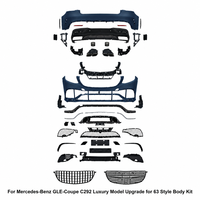 Body Kit GLE63 Style Bumper Depan Bumper Belakang untuk Mercedes-Benz GLE Coupe C292 2015-2019 PP GT Grille Facelift Upgrade