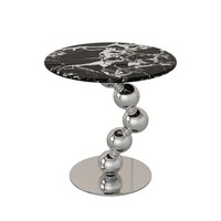 Table basse de luxe en marbre, modèle design, table d'appoint en acier inoxydable, table en pierre microcristalline, style luxe léger
