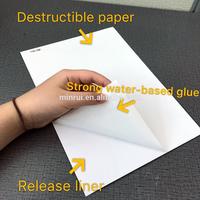 Autocollant coquille d'œufs indestructible, papier autocollant de haute qualité A4 de couleur blanche