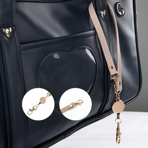 <span class=keywords><strong>Cordon</strong></span> rétractable en cuir PU pour clés, <span class=keywords><strong>porte</strong></span>-badge anti-perte avec clips métalliques pour sacs d'enseignants et utilisation en extérieur - Product Image 3