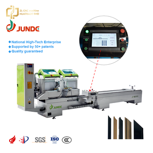 Machine de découpe de profilés en aluminium JUNDE à 45 degrés, scie automatique à double tête CNC de type oscillant interne 2200W pour fenêtres et portes - Product Image 1