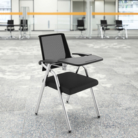 Chaise de formation Ekintop au design moderne pour étudiants, salle de classe, réunion, avec accoudoirs et tablette d'écriture pour l'école