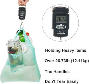 Huamaoheng T-Shirt Bags, Plastic Grocery Bags with Handles in Bulk for Shopping and Restaurant, 12×20 inch (Lake <b>Blue</b>,50 Pcs) - Product Image 6